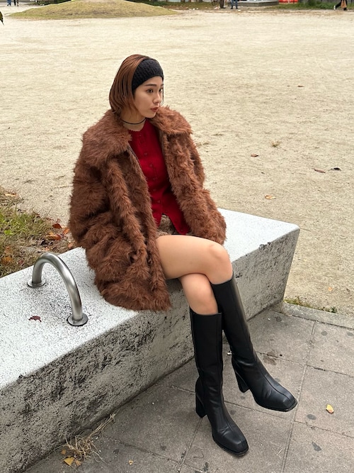 セール】【WEB限定】BIG COLLAR FUR S/COAT ビッグカラー ファー