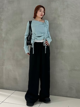 「スラックスパンツ」｜AYANEさん（レディース・155cm）の秋コーディネート