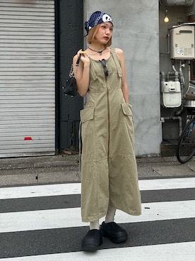 「アイテム（アクセサリー）」を使った、AYANEさん（レディース・155cm）の夏コーディネート