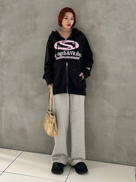 「スウェットコーデ」｜AYANEさん（レディース・155cm）の秋コーディネート
