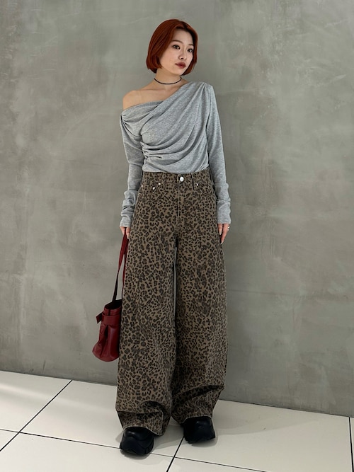 パンツ NORIMID LEOPARD DENIM NERIDA-LEOPARD-MID-RISE-