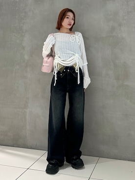 「SLY（スライ）のアイテム」を使った、AYANEさん（レディース・155cm）の秋コーディネート