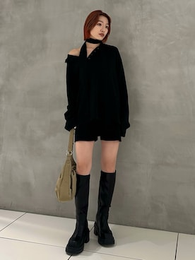 HG KNIT ASYMMETRY TOPS ハイゲージ ニット アシンメトリー トップス