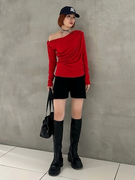 「アイテム（チョーカー）」を使った、AYANEさん（レディース・155cm・20代）の秋コーディネート