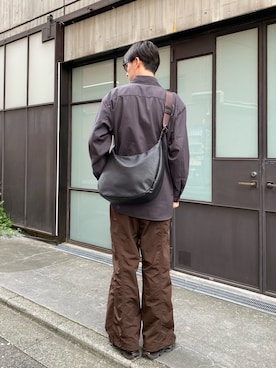 「russet（ラシット）のアイテム（ショルダーバッグ）」を使った、kodaさん（メンズ・173cm）の秋コーディネート