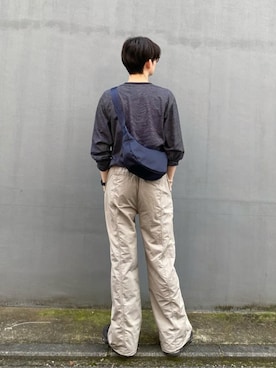 「russet（ラシット）のアイテム（ショルダーバッグ）」を使った、kodaさん（メンズ・173cm）の秋コーディネート