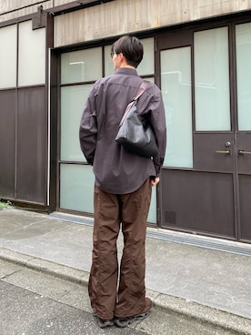「russet（ラシット）のアイテム（ショルダーバッグ）」を使った、kodaさん（メンズ・173cm）の秋コーディネート