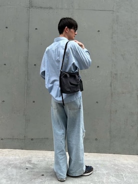「russet（ラシット）のトラベル2WAYショルダーバッグ（ショルダーバッグ、グレー系）」を使った、kodaさん（メンズ・173cm）の夏コーディネート