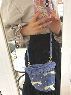 「Handmade（ハンドメイド）のアイテム（バッグ）」を使った、okogemyuuさん（レディース・160cm）の夏コーディネート