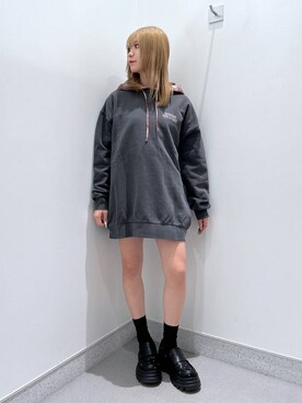 「FOREVER 21（フォーエバー トゥエンティーワン）のアイテム（スウェット）」を使った、aoo008さん（レディース・150cm）の冬コーディネート