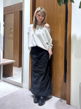 「BAYFLOW（ベイフロー）の[ストレッチ入り]裏起毛ベイカースカート（スカート）」を使った、aoo008さん（レディース・150cm）の秋コーディネート