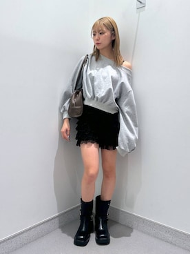「FOREVER 21（フォーエバー トゥエンティーワン）のアイテム（スウェット）」を使った、aoo008さん（レディース・150cm）の冬コーディネート