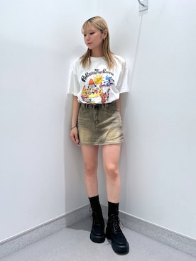 「アイテム（デニムスカート）」を使った、aoo008さん（レディース・150cm・20代）の夏コーディネート