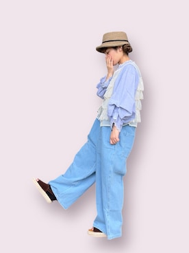 「アイテム（サロペット/オーバーオール）」を使った、な  こさん（レディース・152cm）の冬コーディネート