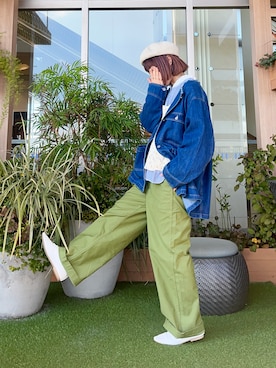 「Samansa Mos2（サマンサ モスモス）のアイテム（シャツ/ブラウス、ブルー系）」を使った、な  こさん（レディース・152cm）の夏コーディネート