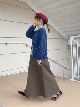 「ベレー帽推奨委員会」｜も  な  こさん（レディース・152cm）の秋コーディネート