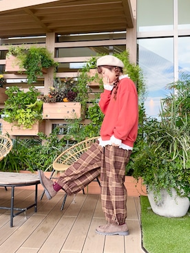 「Samansa Mos2（サマンサ モスモス）のアイテム（パンツ）」を使った、な  こさん（レディース・152cm）の春コーディネート