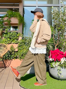 「Samansa Mos2（サマンサ モスモス）のアイテム（ジャケット/アウター）」を使った、な  こさん（レディース・152cm）の春コーディネート