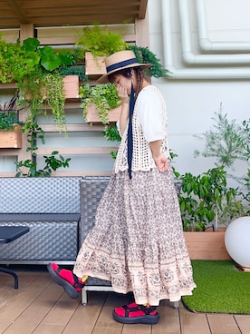 「Samansa Mos2（サマンサ モスモス）のアイテム（帽子）」を使った、な  こさん（レディース・152cm）の冬コーディネート