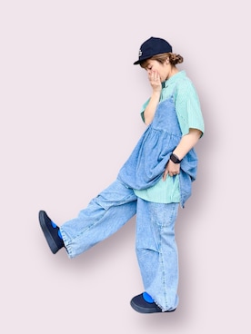 「サマンサ モスモス(Samansa Mos2)」｜「アイテム（キャップ）」を使った、な  こさん（レディース・152cm）の冬コーディネート