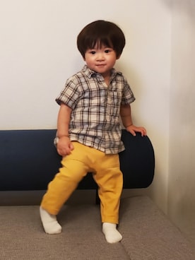 「滑り台」｜ぼーさん（キッズ・80cm）の秋コーディネート