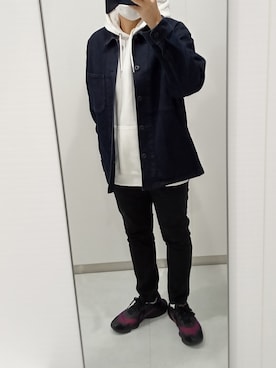 「秋のコーデ」｜「UNIQLO（ユニクロ）のアイテム（パーカー）」を使った、アオ165さん（メンズ・165cm）の秋コーディネート