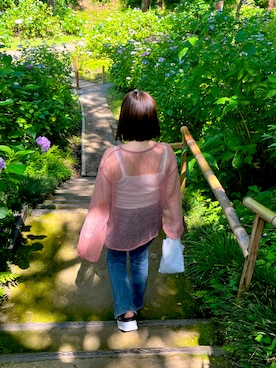 「アイテム（ニット/セーター）」を使った、maoさん（レディース・162cm）の夏コーディネート