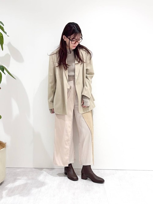 【HIMIKO】【撥水】型押しコンビストレッチブーツ/651420