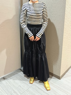 「アイテム（ローファー、ゴールド系）」を使った、nicalさん（レディース・160cm）の秋コーディネート