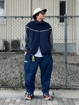 「アイテム（ナイロンジャケット）」を使った、ゴトシンさん（メンズ・181cm・40代）の秋コーディネート