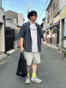 「アイテム（スニーカー）」を使った、ゴトシンさん（メンズ・181cm）の夏コーディネート
