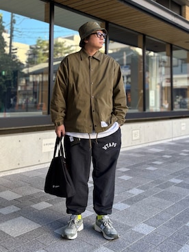 「アイテム（トートバッグ）」を使った、ゴトシンさん（メンズ・181cm）の秋コーディネート