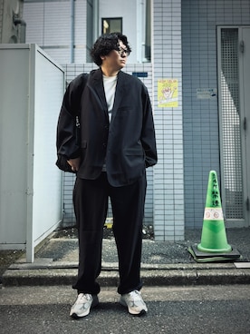 「アイテム（テーラードジャケット）」を使った、ゴトシンさん（メンズ・181cm）の秋コーディネート