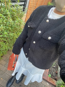 「ご近所コーデ」｜「アイテム（ジャケット/アウター）」を使った、akiさん（レディース・159cm）の冬コーディネート