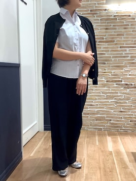 「アイテム（カーディガン/ボレロ）」を使った、BRICK HOUSE シャツ工房 橋本アリオ店さん（レディース・163cm）の夏コーディネート