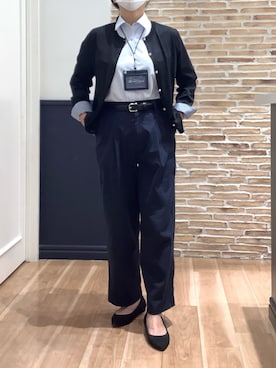 「アイテム（ビジネスシャツ）」を使った、BRICK HOUSE シャツ工房 橋本アリオ店さん（レディース・158cm）の秋コーディネート