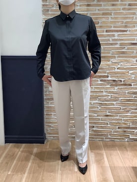 「アイテム（ビジネスシャツ）」を使った、BRICK HOUSE シャツ工房 橋本アリオ店さん（レディース・158cm）の冬コーディネート