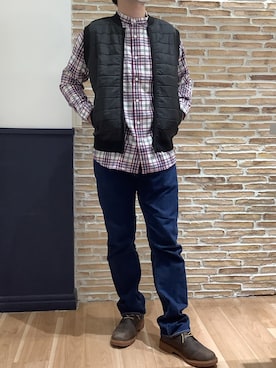 「キルティングベスト」｜BRICK HOUSE シャツ工房 橋本アリオ店さん（メンズ・175cm）の秋コーディネート