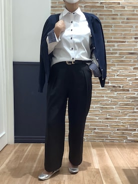 「アイテム（ビジネスシャツ）」を使った、BRICK HOUSE シャツ工房 橋本アリオ店さん（レディース・158cm）の夏コーディネート