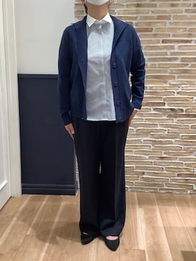 「アイテム（ビジネスシャツ）」を使った、BRICK HOUSE シャツ工房 橋本アリオ店さん（レディース・158cm）の冬コーディネート