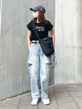 「Tシャツ×デニム」｜goppiiiyさん（レディース・163cm）の春コーディネート