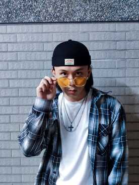 「SHEINAR（シェイナー）のアイテム（帽子）」を使った、王泰翔さん（メンズ・164cm）の冬コーディネート