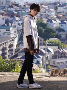 「パーカーコーデ」｜yutomachiさん（メンズ・183cm・10代）の秋コーディネート