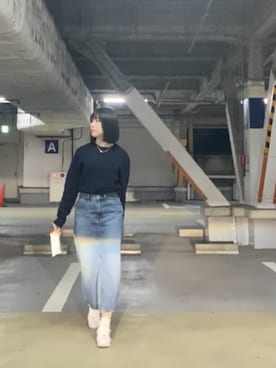 「アイテム（デニムスカート）」を使った、kkochさん（レディース・158cm）の春コーディネート