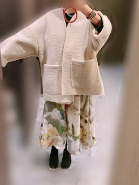 「NICE CLAUP（ナイスクラップ）のアイテム（ジャケット/アウター）」を使った、やぎさん（レディース・163cm）の秋コーディネート