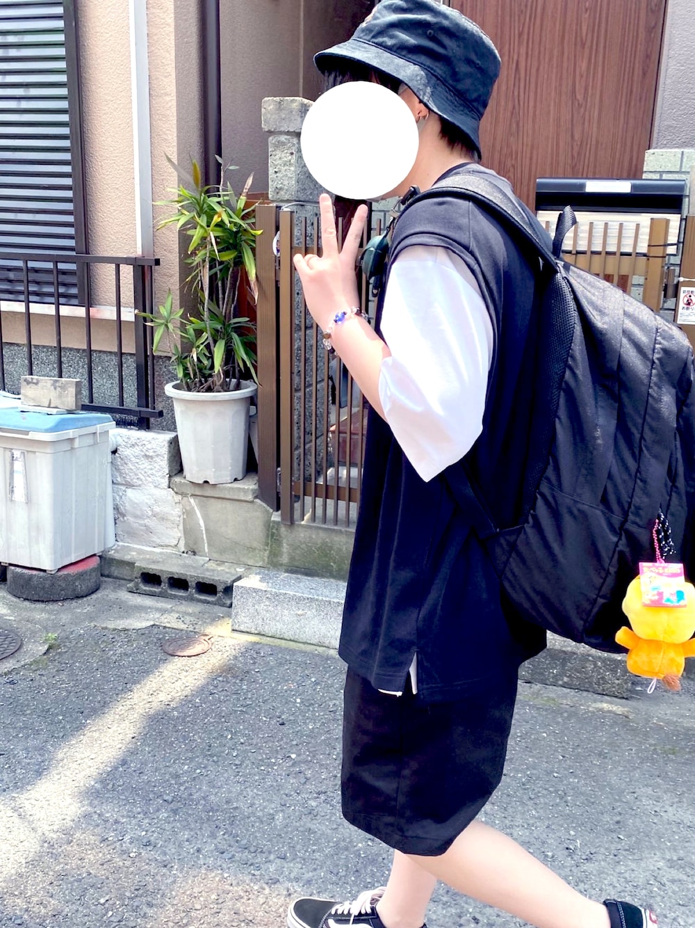 「Right-onのアイテム（ハット、ブラック系）」を使った、®さん（メンズ・150cm）の夏コーディネートの1枚目の写真