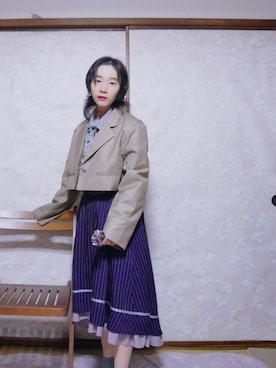 「アイテム（テーラードジャケット）」を使った、木の葉桜さん（レディース・149cm）の秋コーディネート