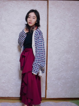 「アイテム（イヤリング）」を使った、木の葉桜さん（レディース・149cm）の秋コーディネート