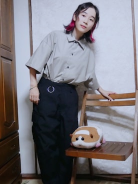 「アイテム（カーゴパンツ）」を使った、木の葉桜さん（レディース・149cm）の秋コーディネート