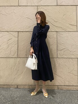 「Te chichi（テチチ）のアイテム（シャツワンピース）」を使った、YUNAさん（レディース・165cm）の冬コーディネート